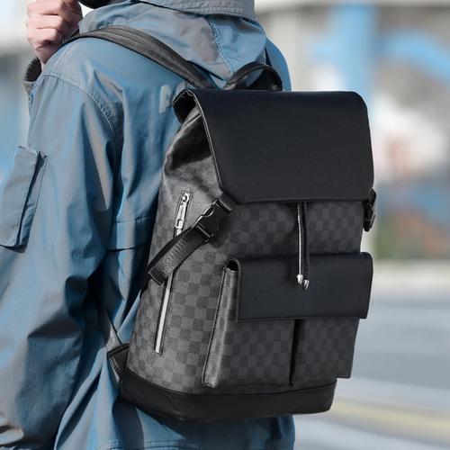 Sac Vintage en Cuir Noir - Bandoulière Réglable