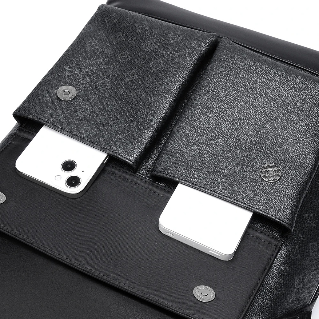 Sac Vintage en Cuir Noir - Bandoulière Réglable